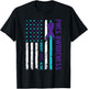 PNES Awareness Flag Nobody Fights Alone T-Shirt - T-Shirt | Black