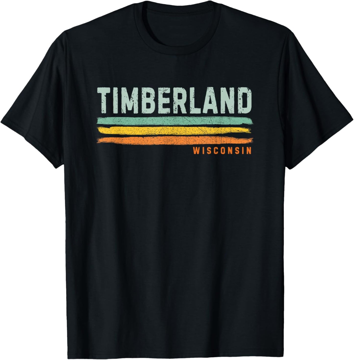 Vintage Stripes Timberland WI T-Shirt - T-Shirt | Black