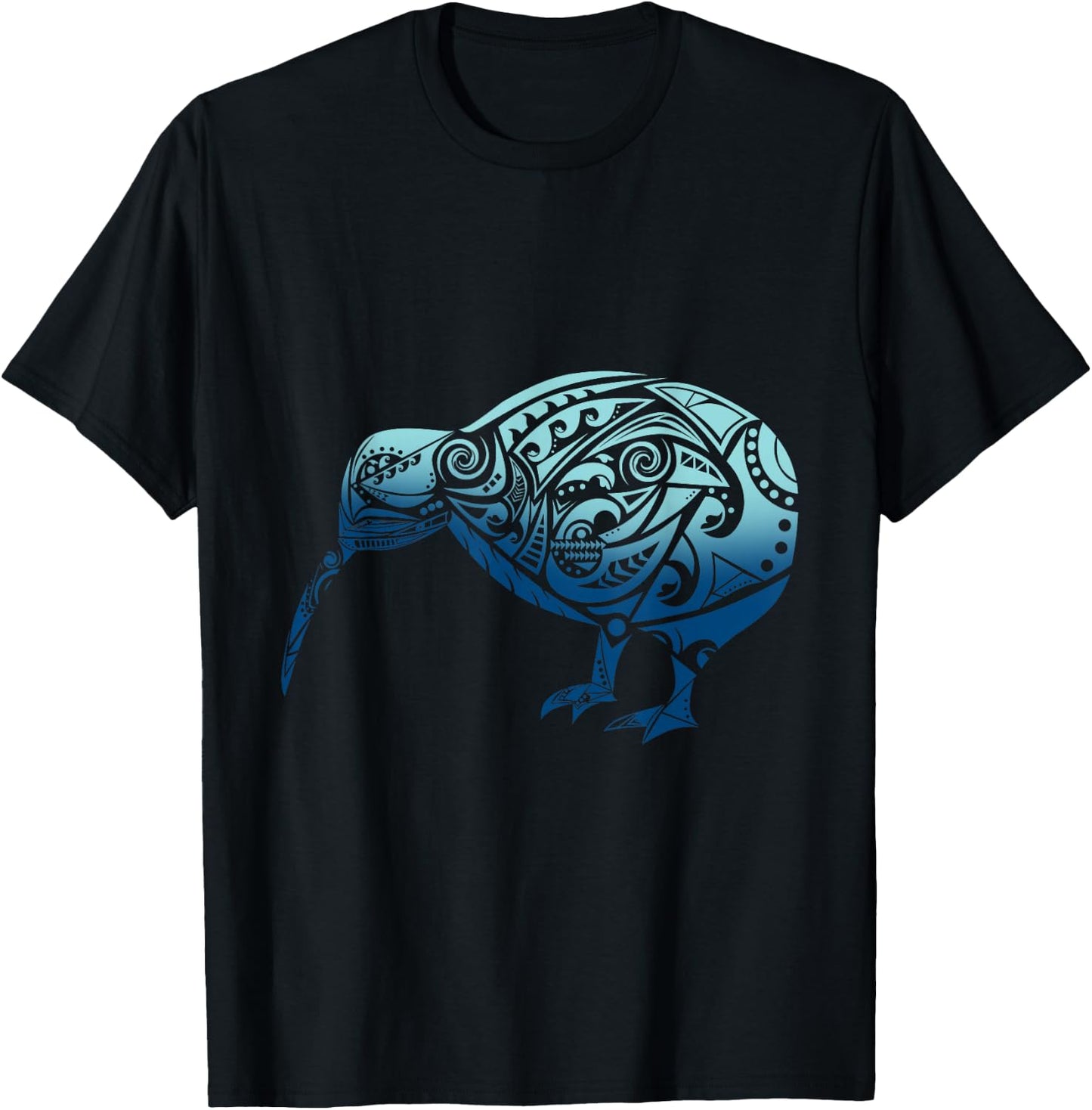 Polynesia Maori Kiwi Bird Ocean Blue New Zealand Souvenir T-Shirt - T-Shirt | Black