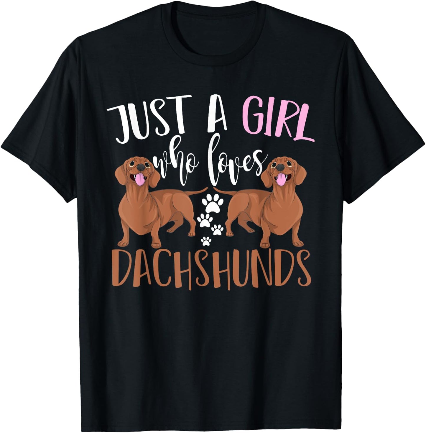 Funny Wiener Animal Dog Lover Women Girls Gift Dachshund T-Shirt - T-Shirt | Black