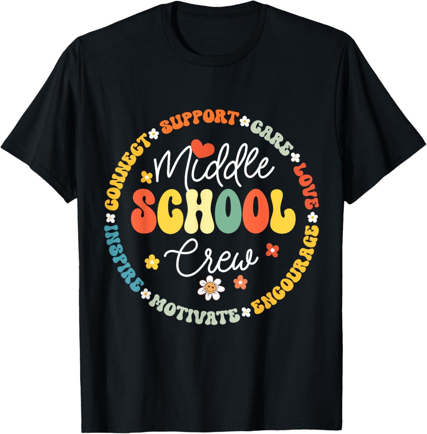 Middle School Crew Back to School for Teacher T-Shirt - T-Shirt | Black