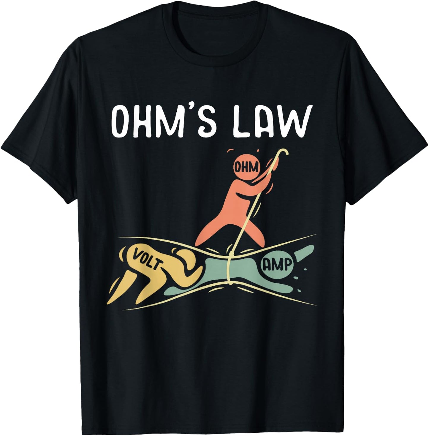 Ohm Law Electrical Engineer Gift Funny Technology T-Shirt - T-Shirt | Black