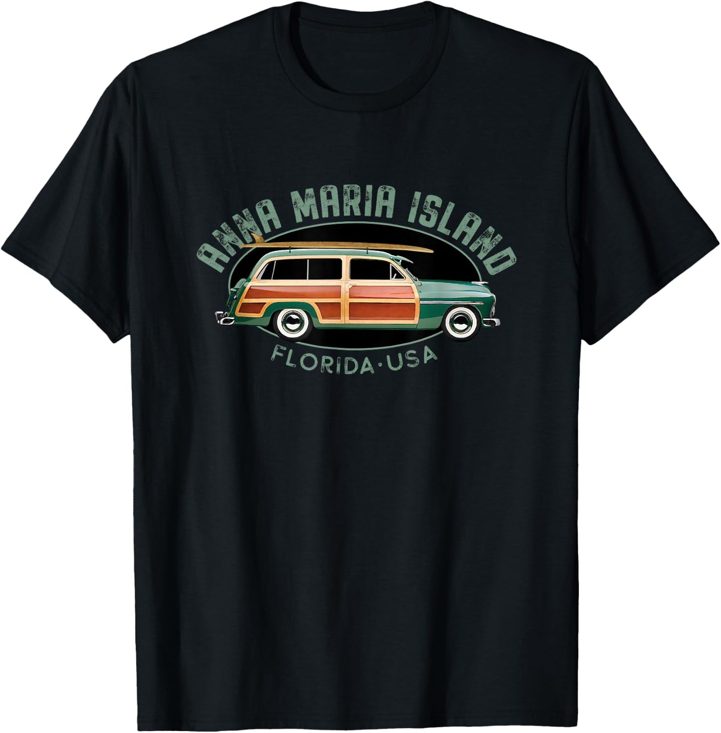 Anna Maria Island Florida vintage surfing T-Shirt - T-Shirt | Black