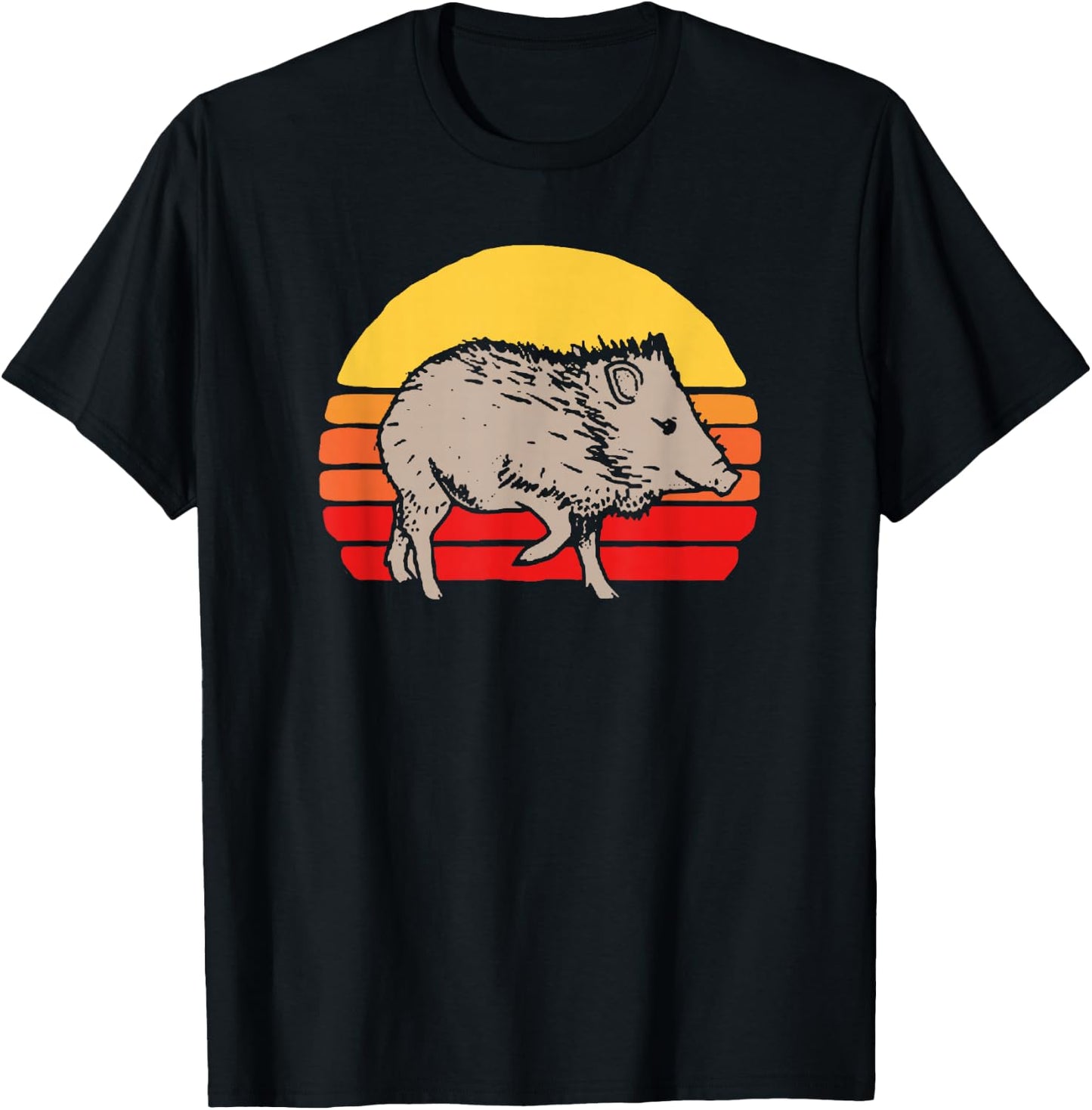 Javelina Vintage Retro 80s Sunset Cute Funny Arizona T-Shirt - T-Shirt | Black