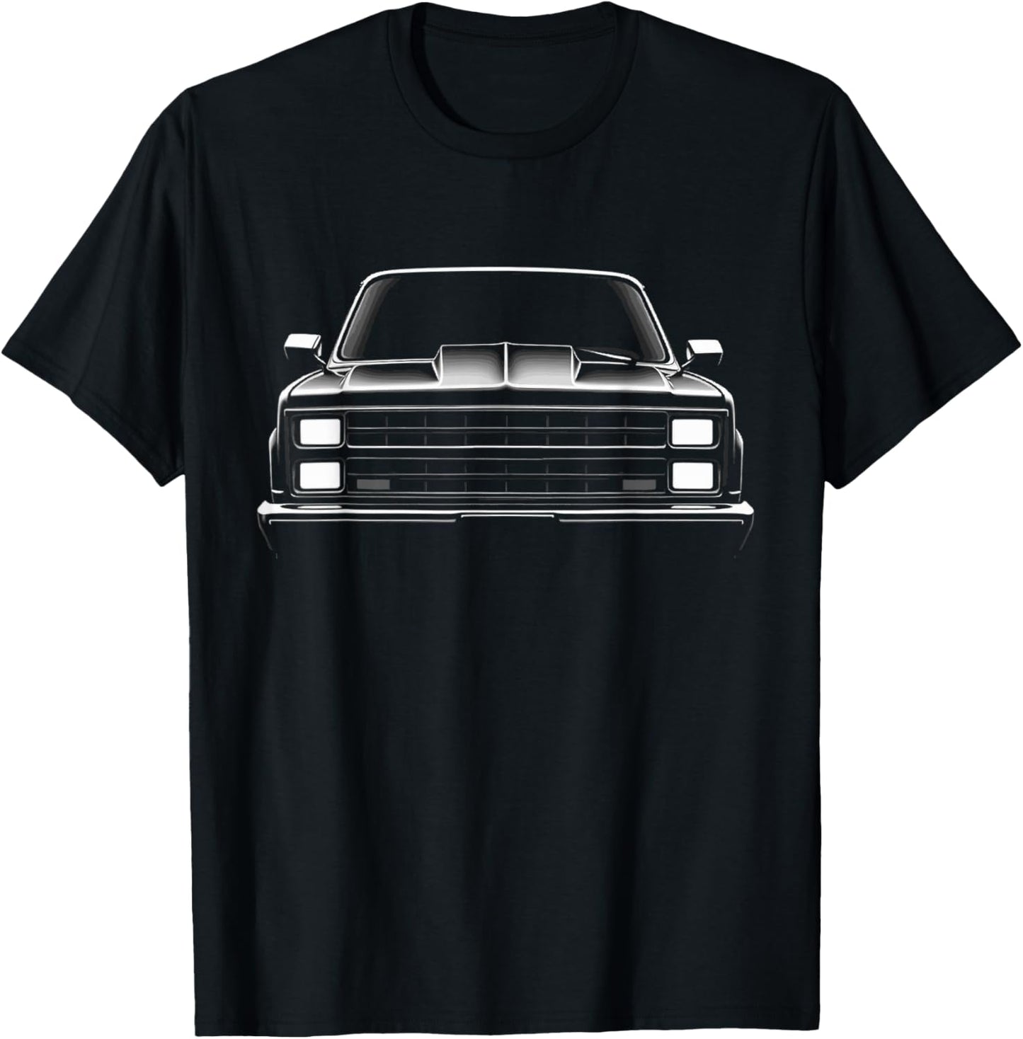 1985 Squarebody Front Grille Silhouette K10 Squarebody Truck T-Shirt - T-Shirt | Black