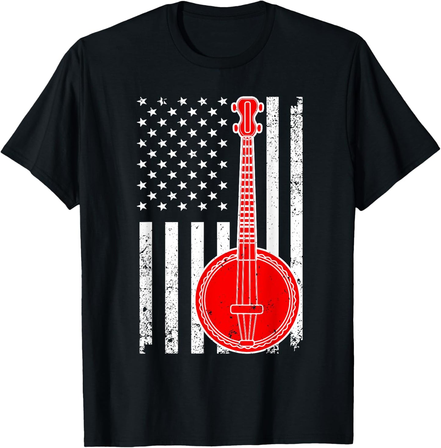 Cool Banjo Design Women Kids Bluegrass Banjo Player T-Shirt - T-Shirt | Black