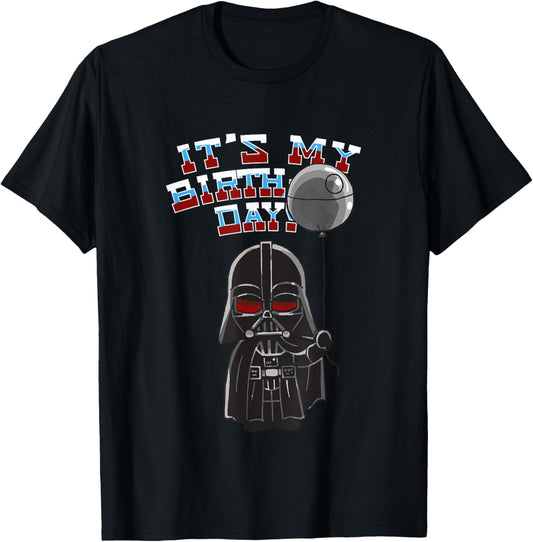 Star Wars Darth Vader Balloon Boy It's My Birthday T-Shirt - T-Shirt | Black