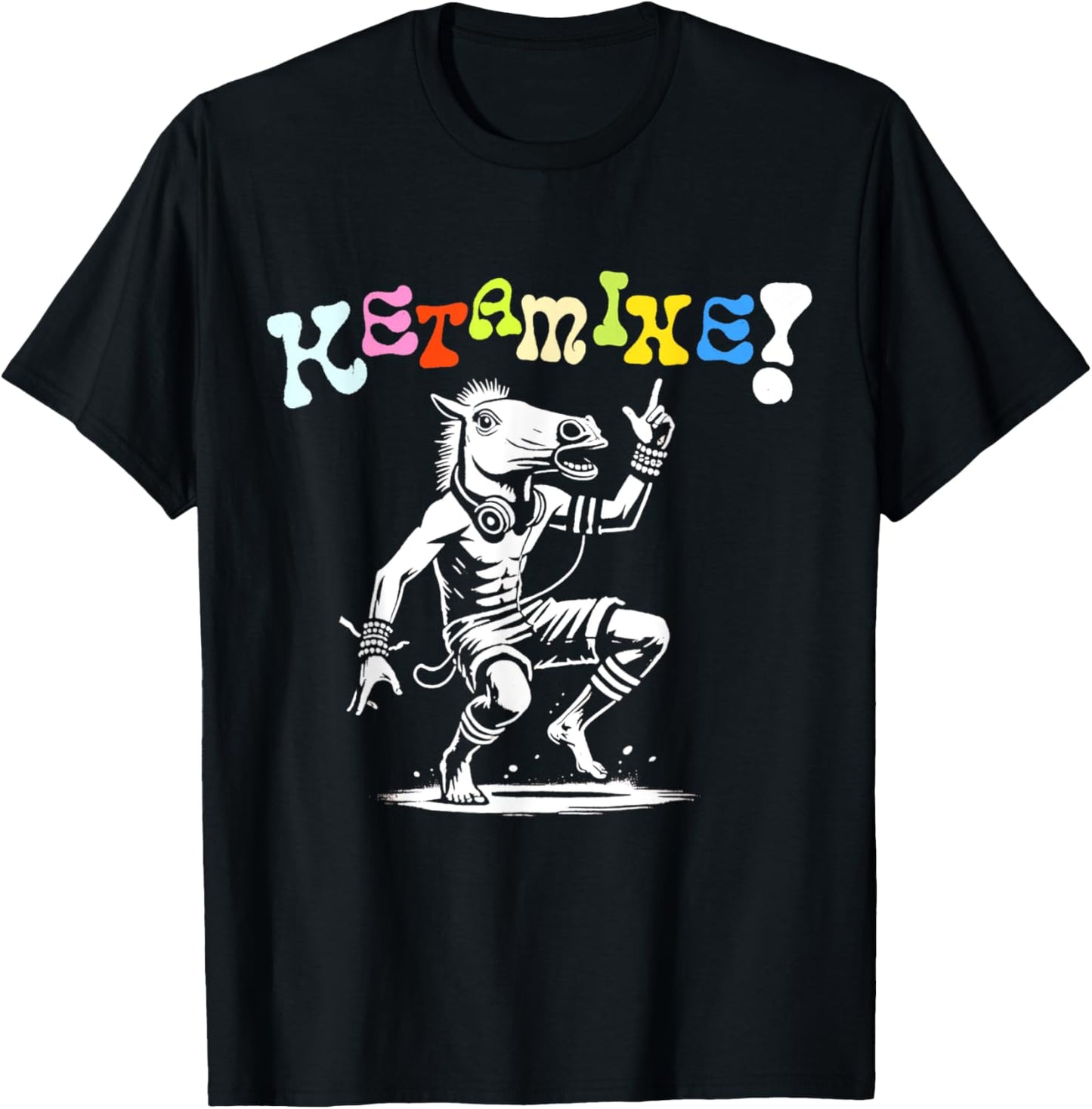 Ketamine Horse Rave DJ Party Techno T-Shirt - T-Shirt | Black