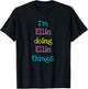 Ellie Cute Personalized Text Kid's Gift Top For Girls T-Shirt - T-Shirt | Black