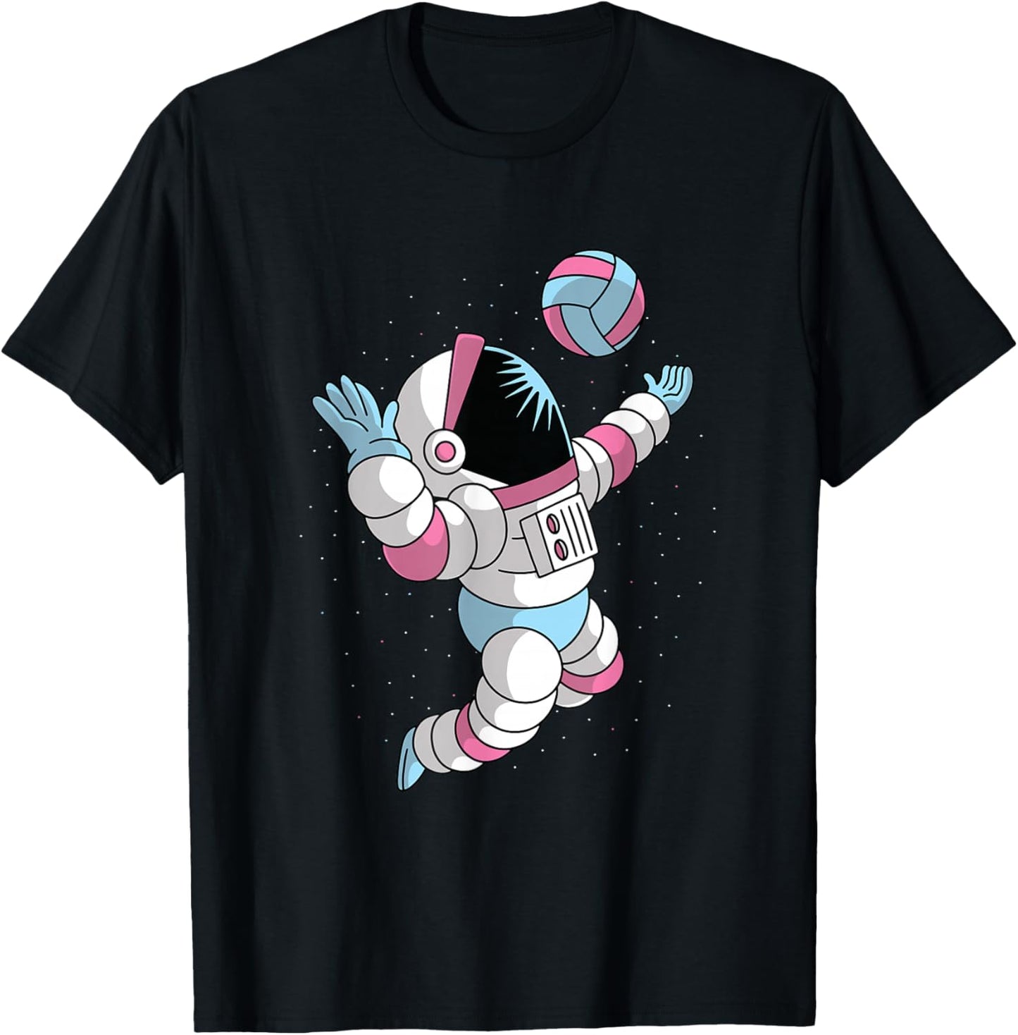 Astronaut Volleyball Player in Space Cool Science Sports T-Shirt - T-Shirt | Black