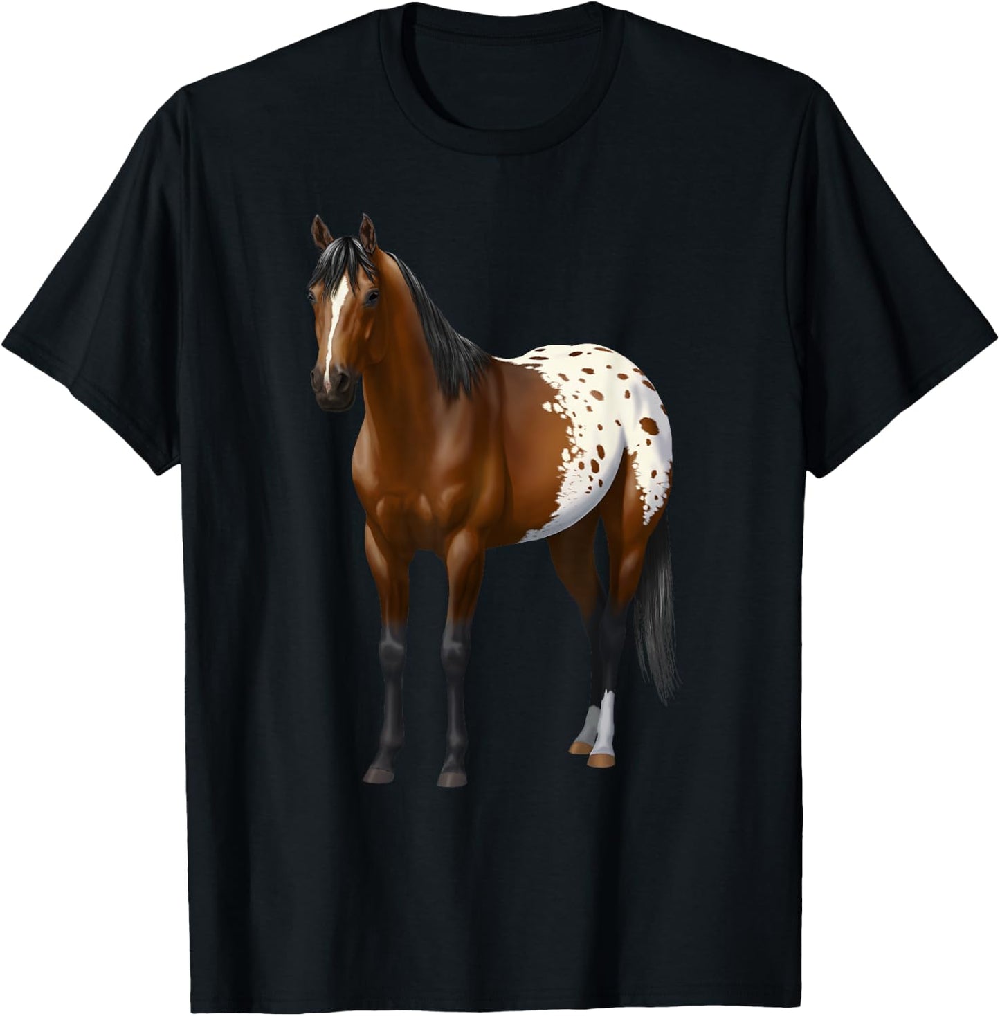 Beautiful Brown Bay Appaloosa Horse Lover Gift T-Shirt - T-Shirt | Black