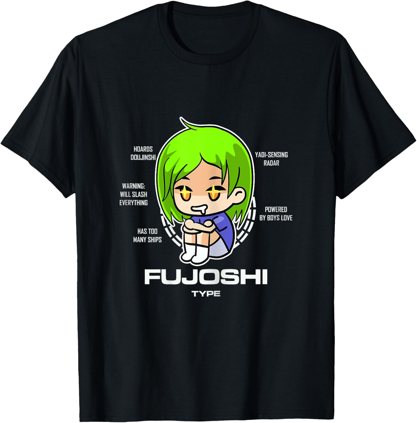 Fujoshi Type Otaku Anime Manga Women T-Shirt - T-Shirt | Black