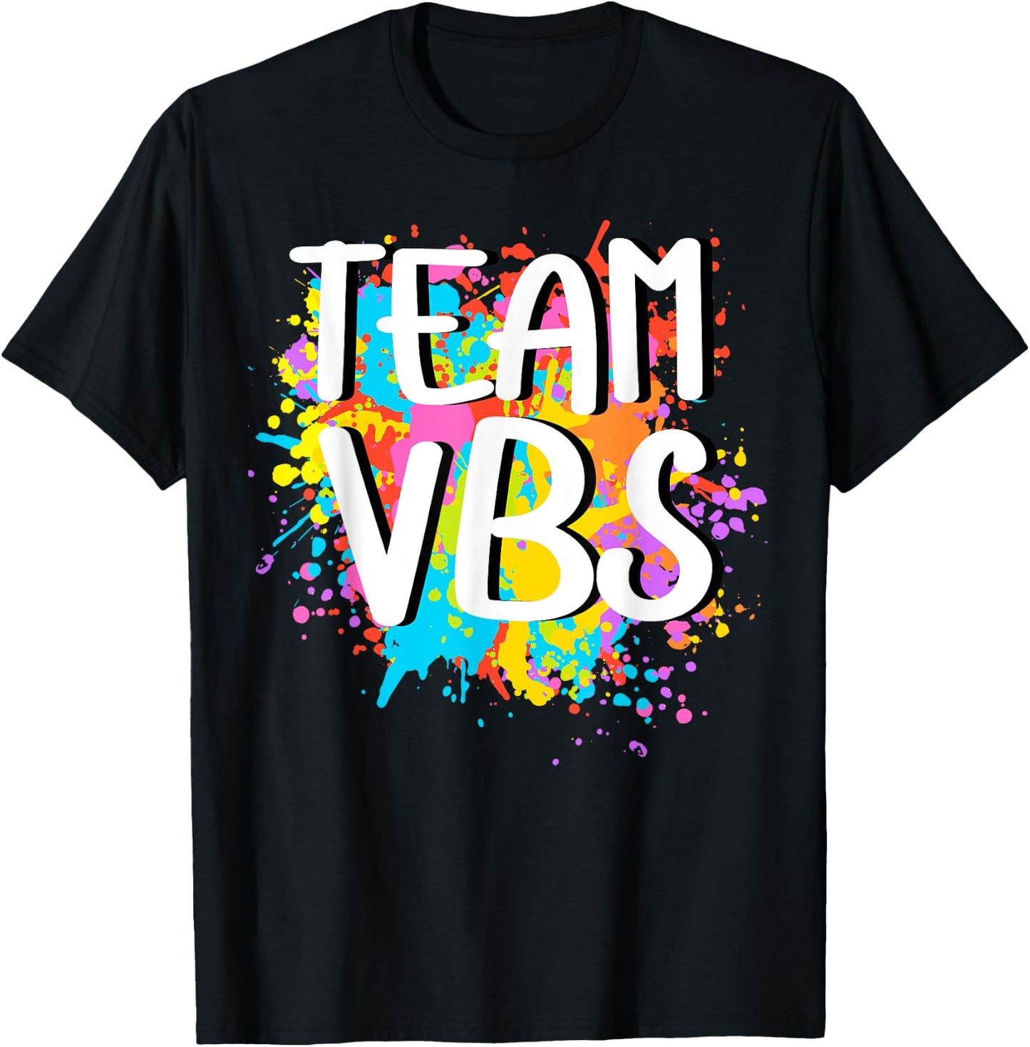 Team VBS Vacation Bible School I Love Paint Splatter Artist T-Shirt - T-Shirt | Black