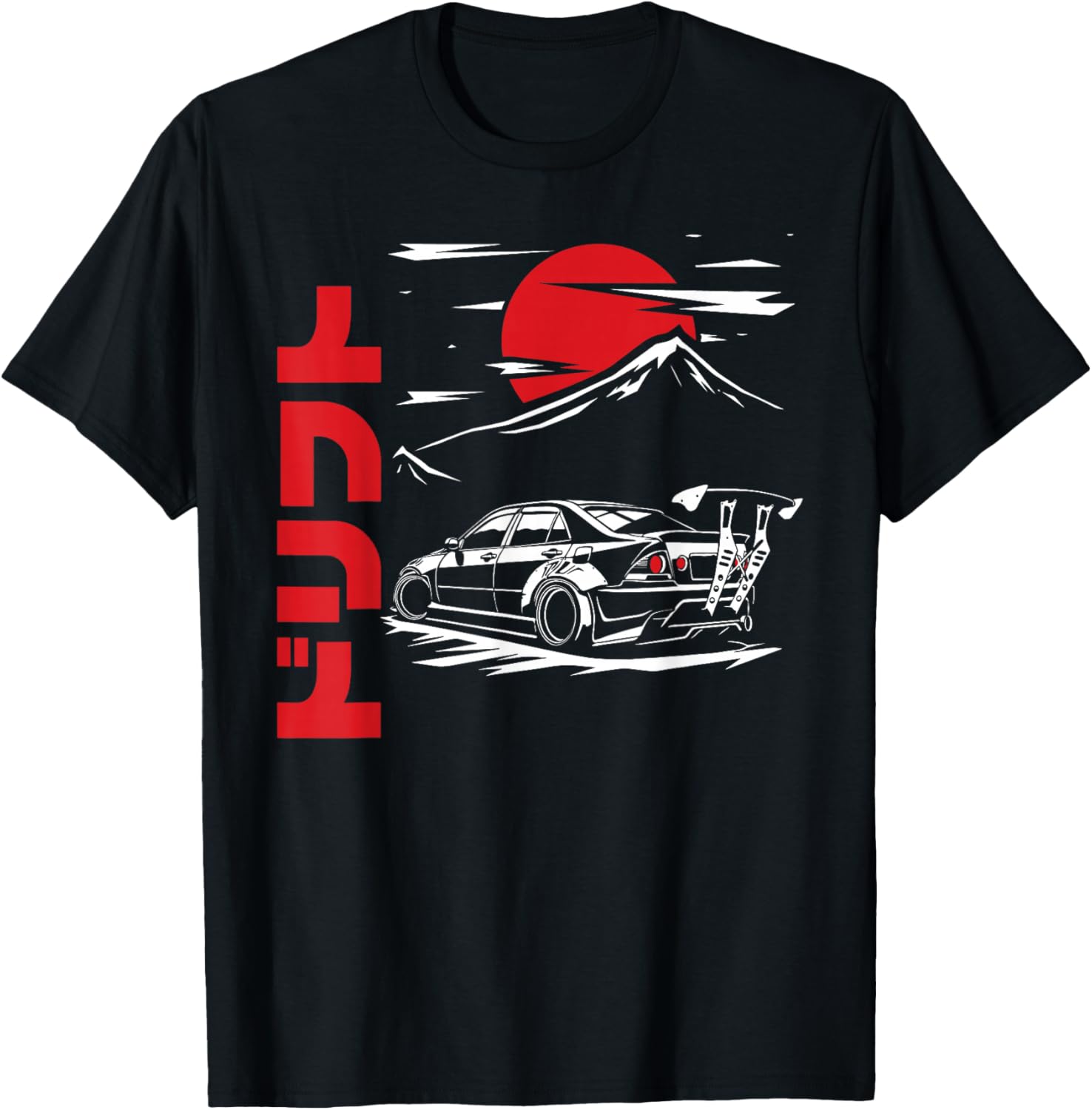 JDM Tokyo Japan Drift Race Car Tuning Retro Vintage Graphic T-Shirt - T-Shirt | Black