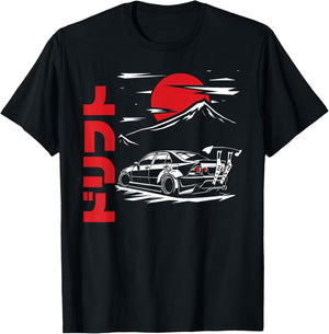 JDM Tokyo Japan Drift Race Car Tuning Retro Vintage Graphic T-Shirt - T-Shirt | Black