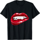 Enjoy Cool Women Graphic Lips shirts, Women Red Lips Fun T-Shirt - T-Shirt | Black