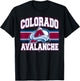 Colorado Avalanche Stripe Navy Officially Licensed T-Shirt - T-Shirt | Black