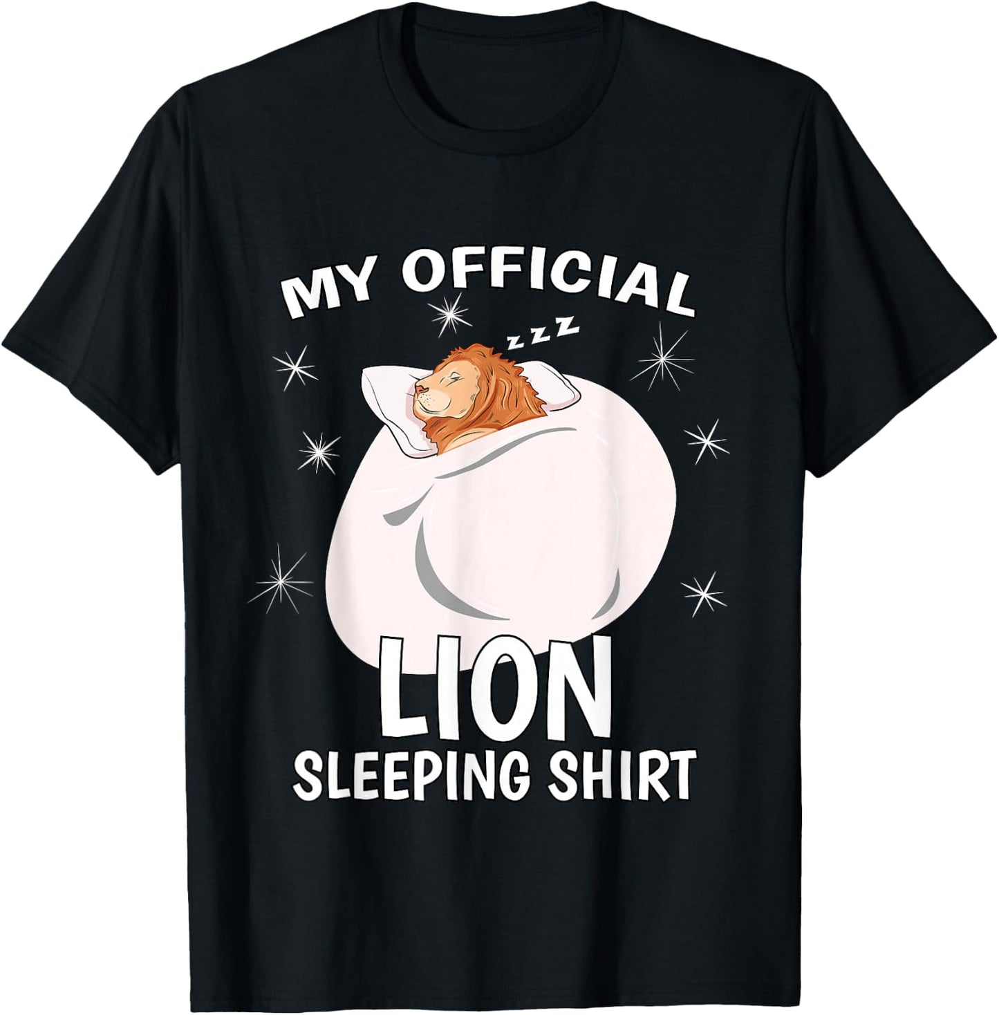 My Official Sleeping Shirt PJ Pajama Top Lion T-Shirt - T-Shirt | Black