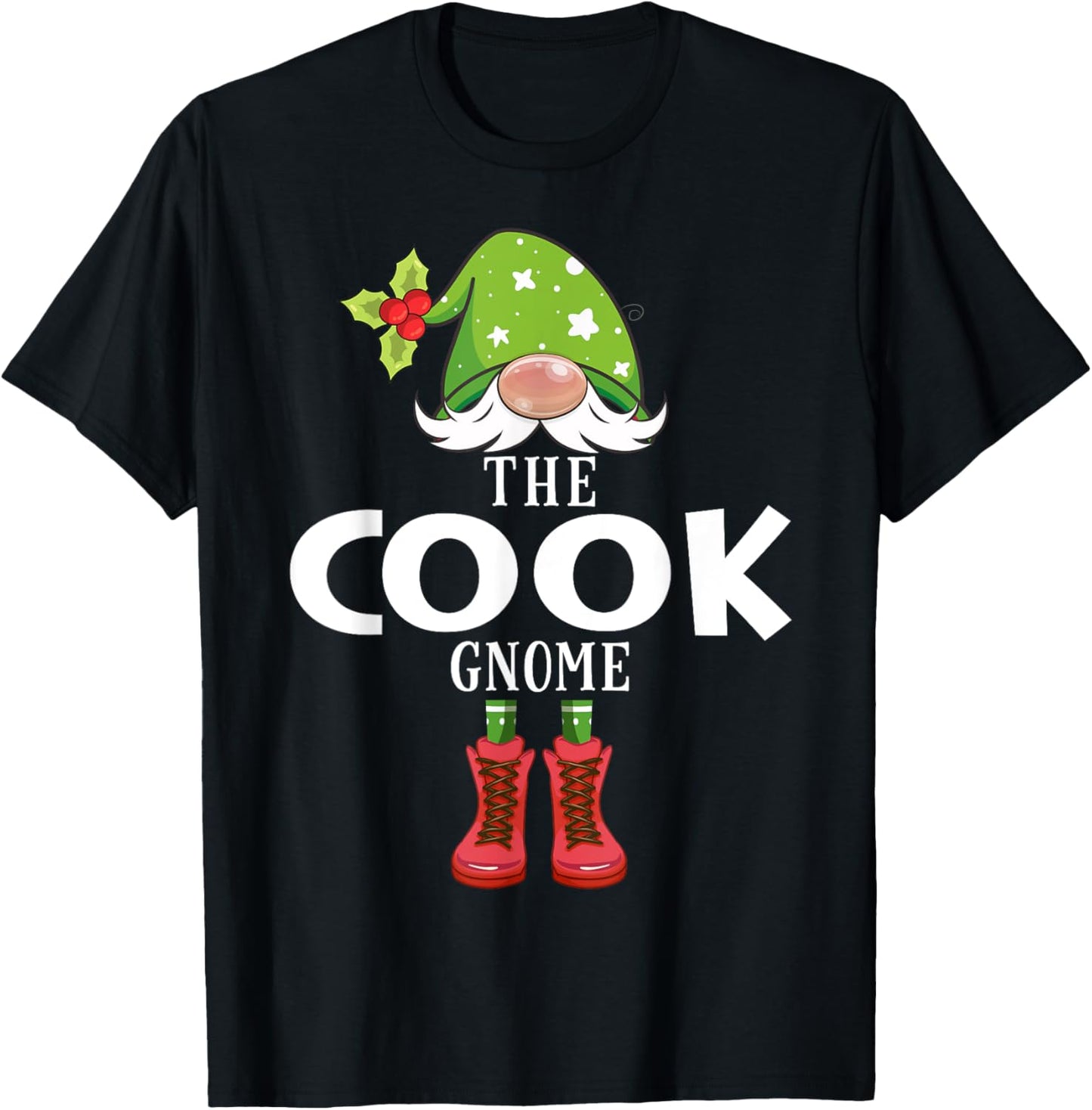 Christmas Matching Family The Cook Gnome T-Shirt - T-Shirt | Black