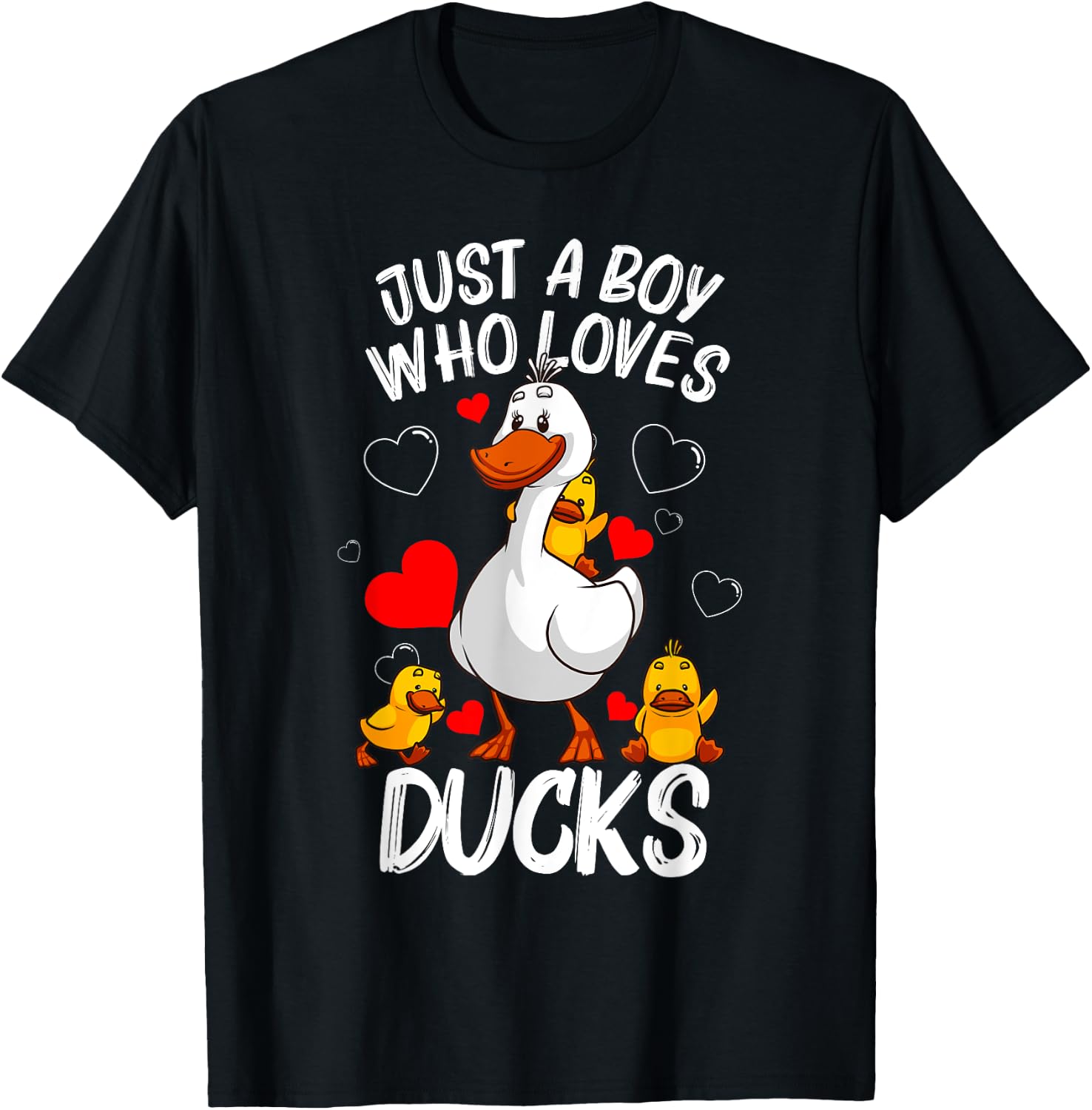 Funny Duck Gift Boys Kids Waterfowl Aquatic Birds Lovers T-Shirt - T-Shirt | Black