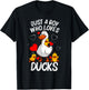 Funny Duck Gift Boys Kids Waterfowl Aquatic Birds Lovers T-Shirt - T-Shirt | Black