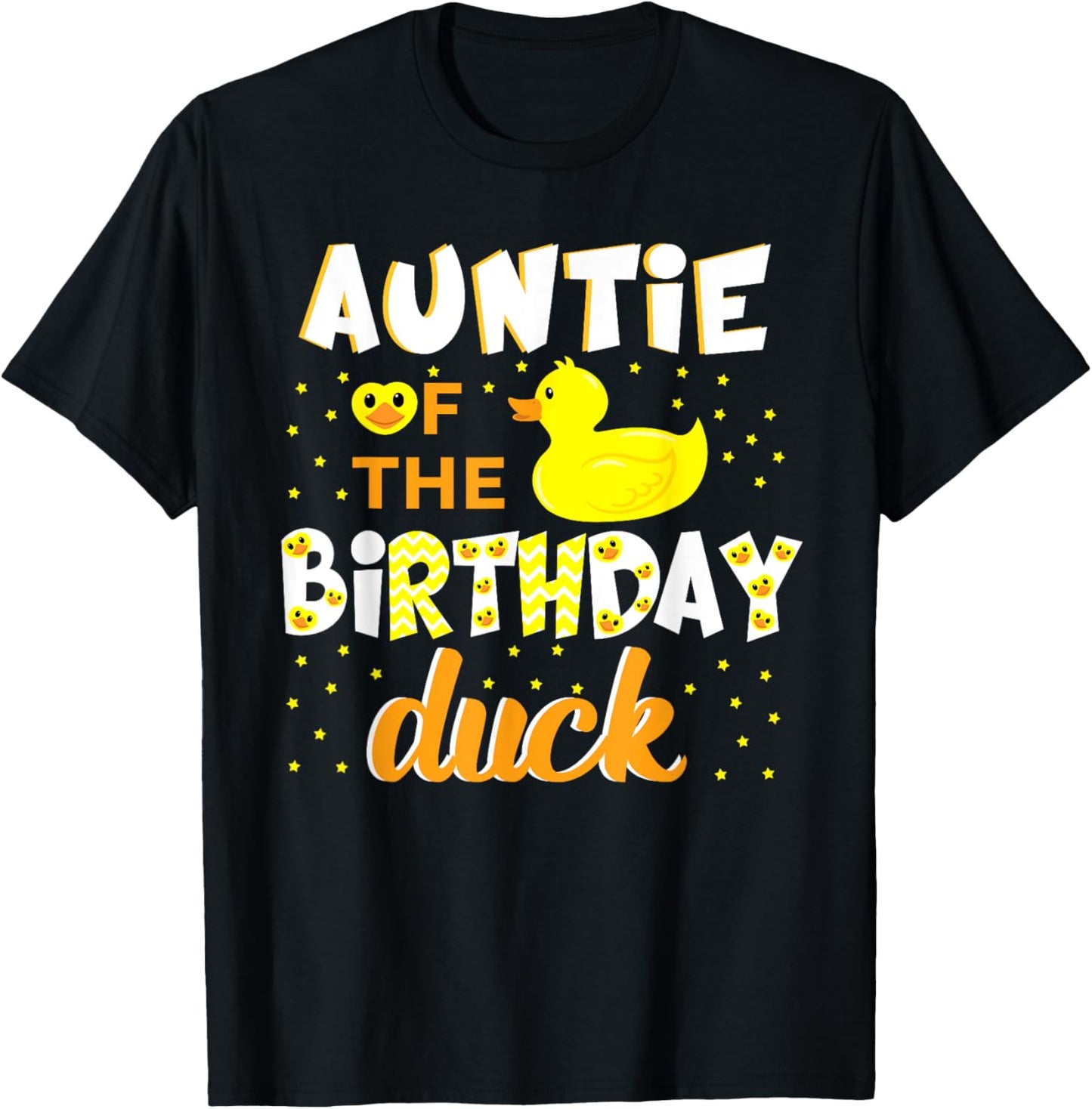 Auntie Of The Birthday Duck Yellow Duck Birthday Fun T-Shirt - T-Shirt | Black