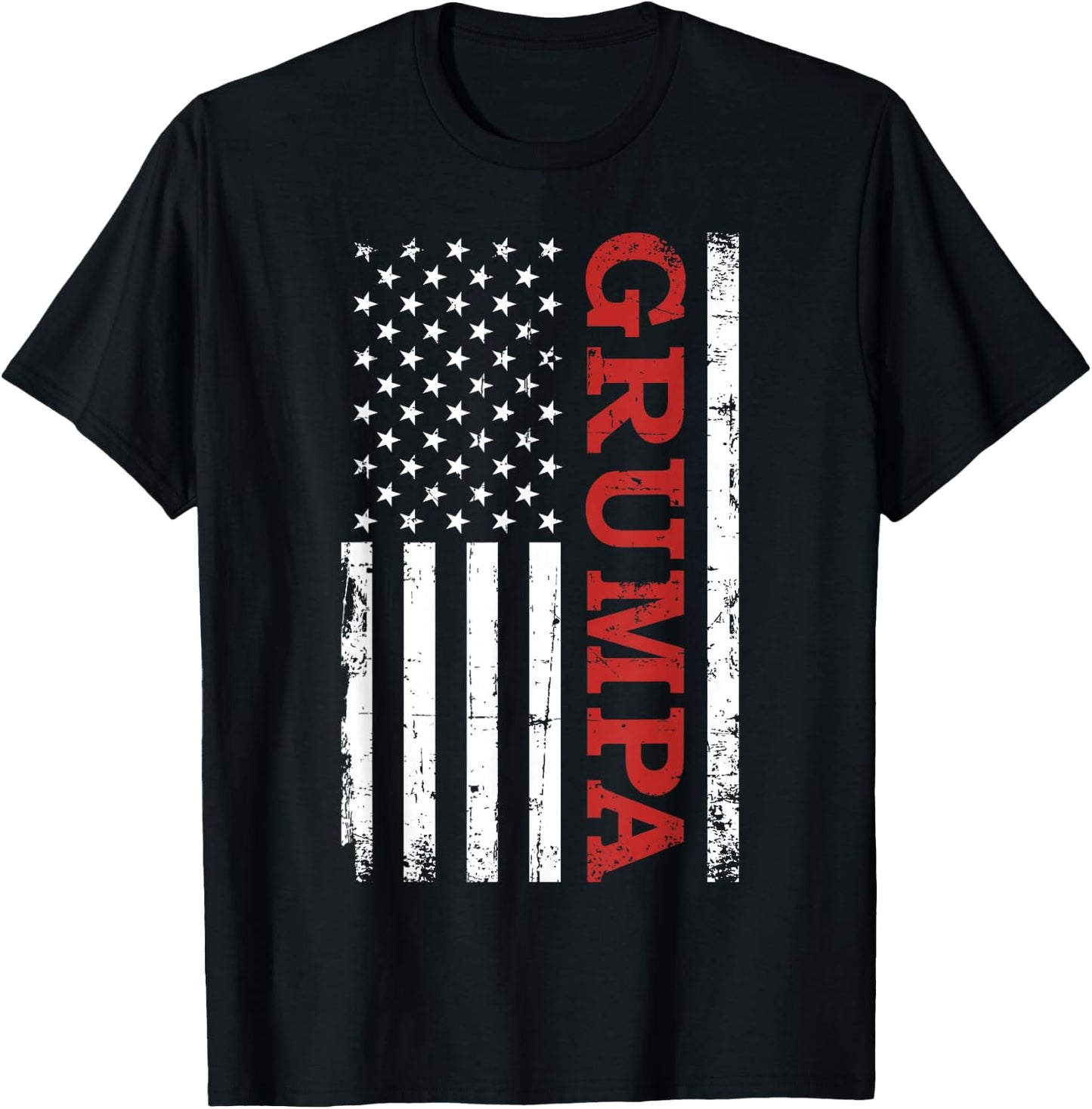 Grumpa US American Vintage Flag for Grandpa T-Shirt - T-Shirt | Black