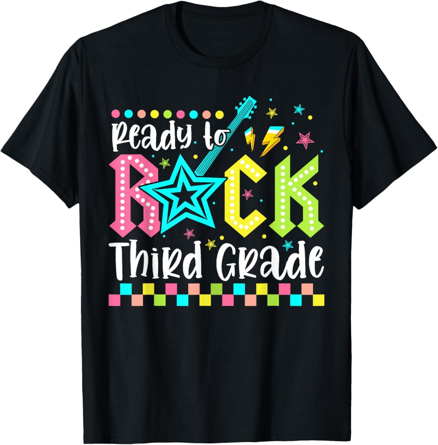 Ready To Rock Third Grade Back To School 3rd Grade Boys Kids T-Shirt - T-Shirt | Black