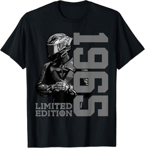 Limited Edition 1965 Biker Motorcycle 60th Birthday T-Shirt - T-Shirt | Black