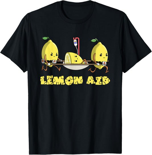 Lemon Aid Funny Lemonade Funny Lemons Meme Graphic Humorous T-Shirt - T-Shirt | Black