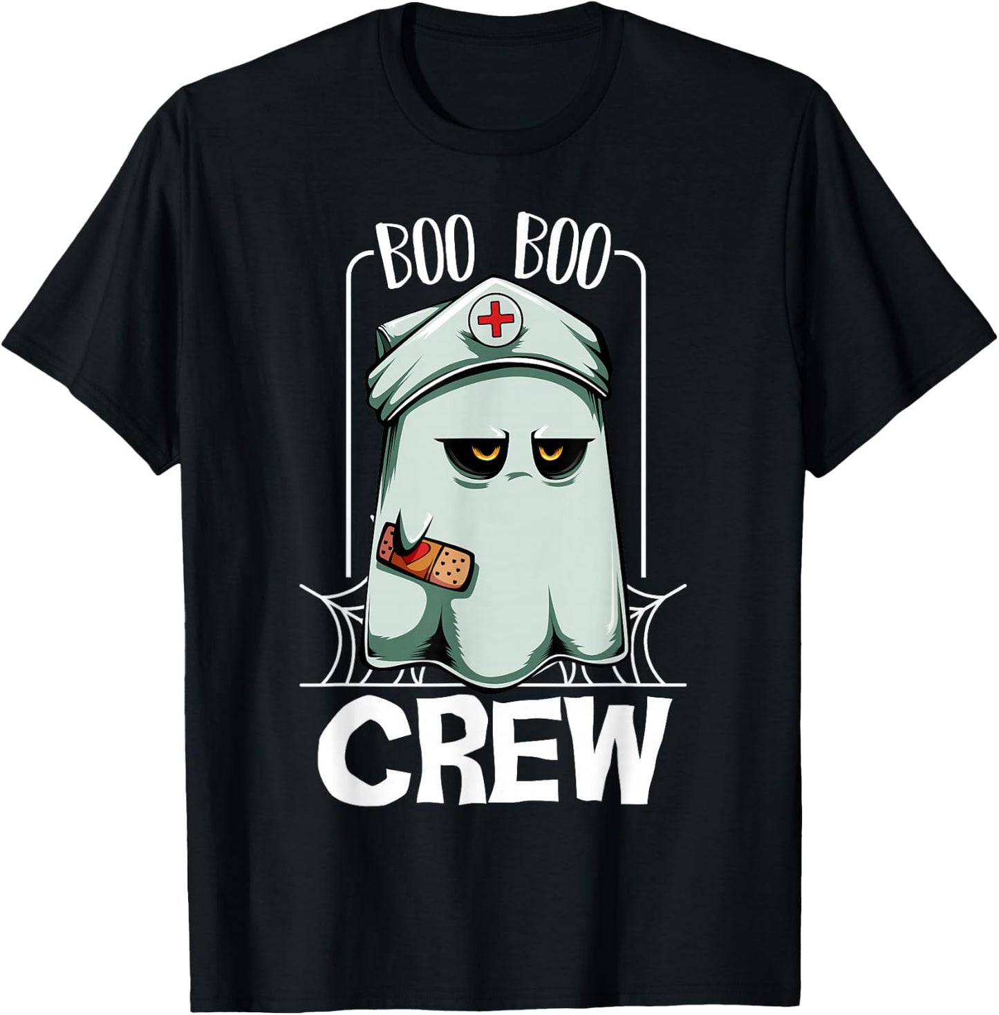 Boo Boo Crew Ghost Nurse Hospital Halloween T-Shirt - T-Shirt | Black