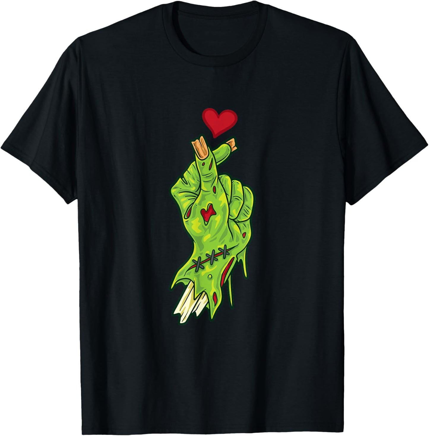 Chopped Off Zombie Hand Heart - KPop Lover's Halloween T-Shirt - T-Shirt | Black
