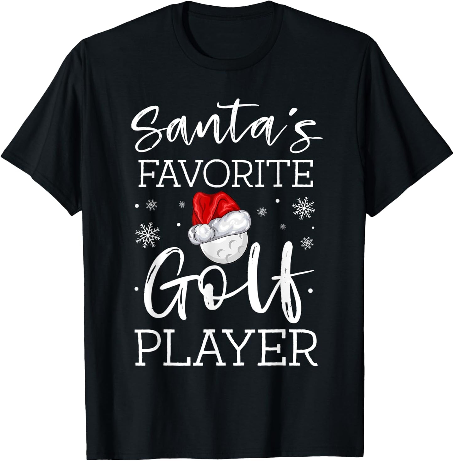 Santa's Favorite Golf Player Golfer Pajama Christmas Gift T-Shirt - T-Shirt | Black