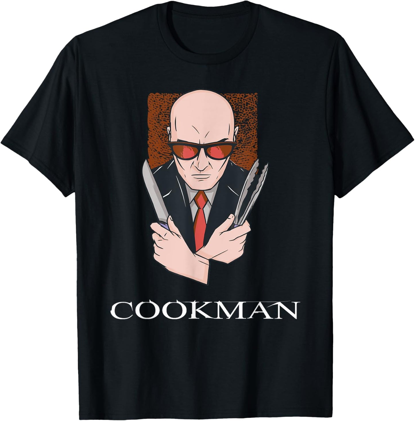 Cookman Cooking BBQ Hitman Parody Video Game Gamer T-Shirt - T-Shirt | Black