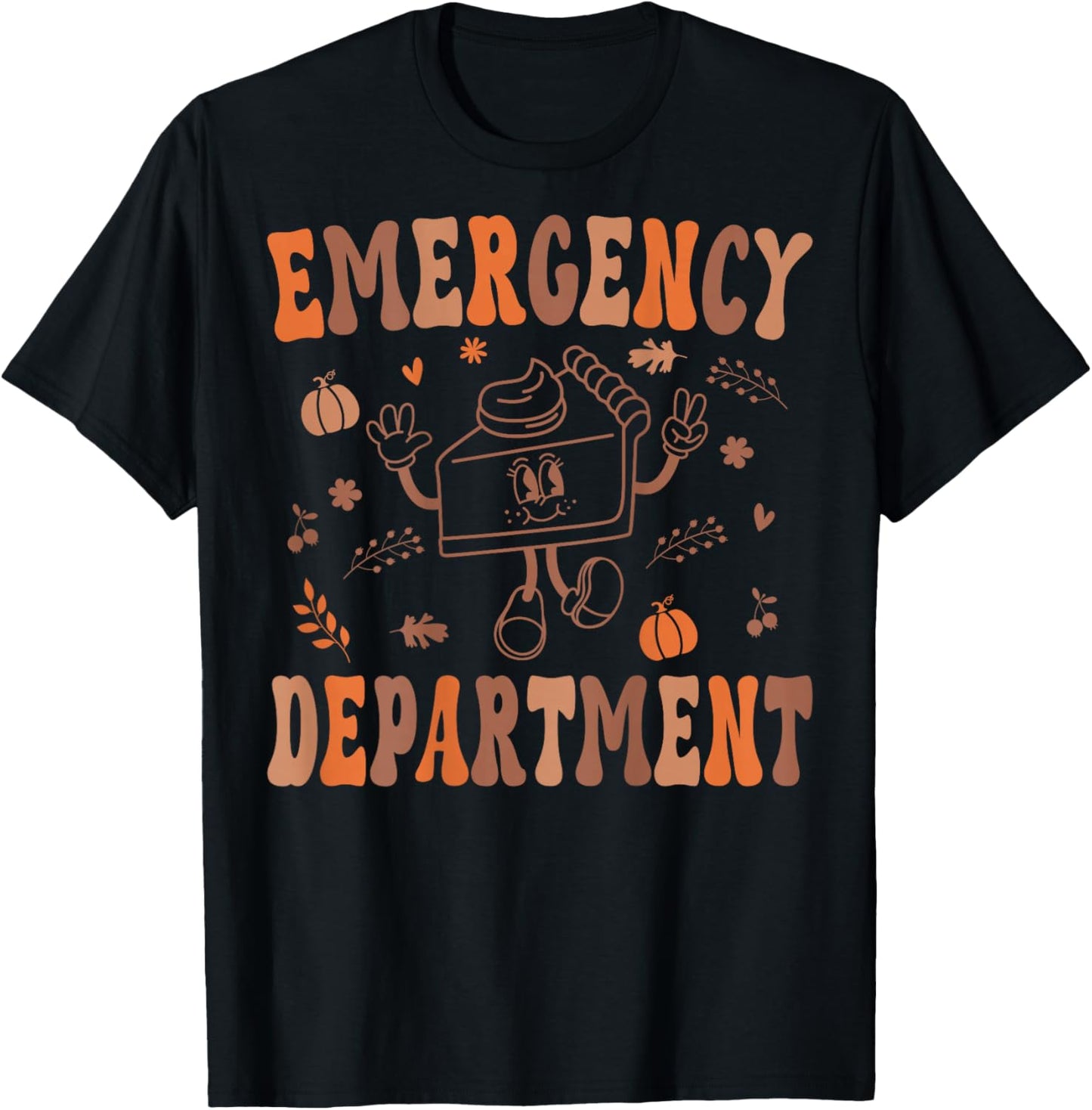Emergency Department Thanksgiving ER Nurse ED Nurse On Back T-Shirt - T-Shirt | Black