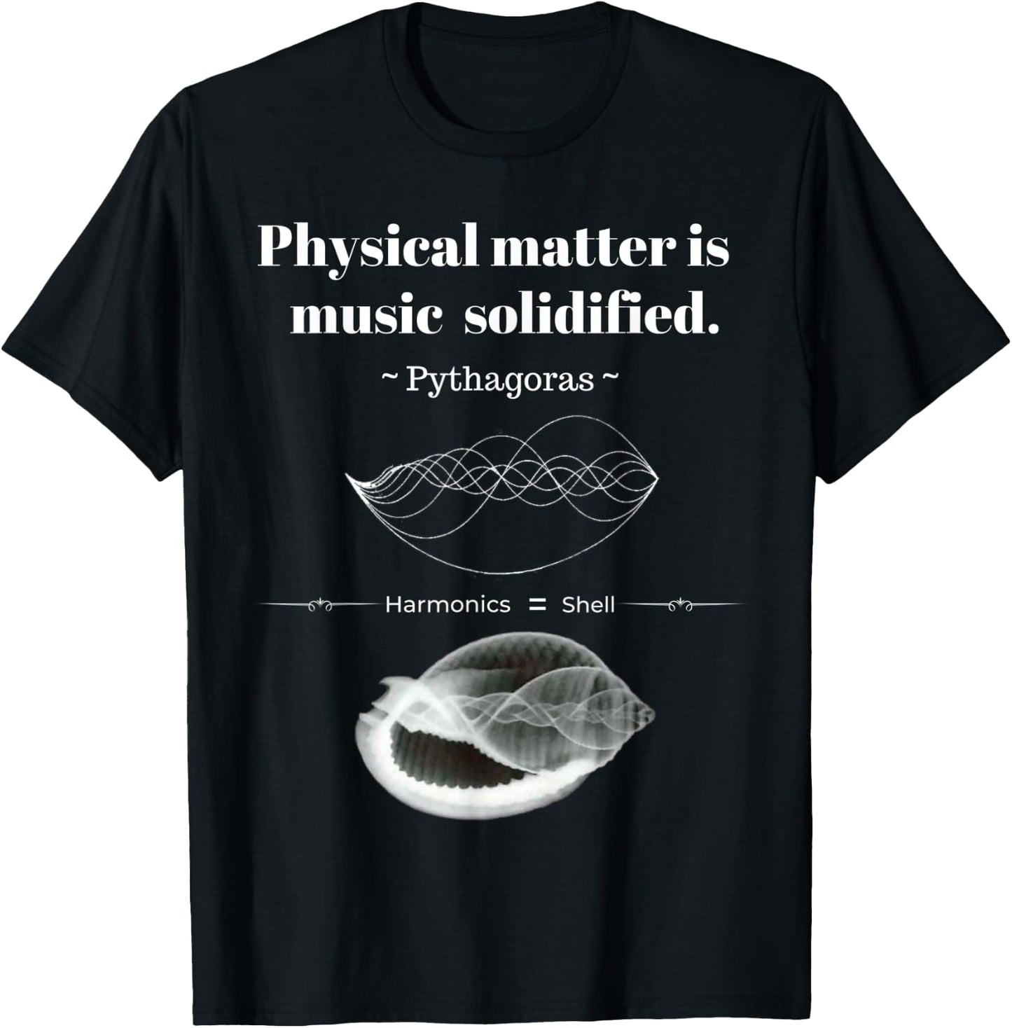 Pythagoras "Physical Matter Is Music Solidified" Logo T-Shirt - T-Shirt | Black