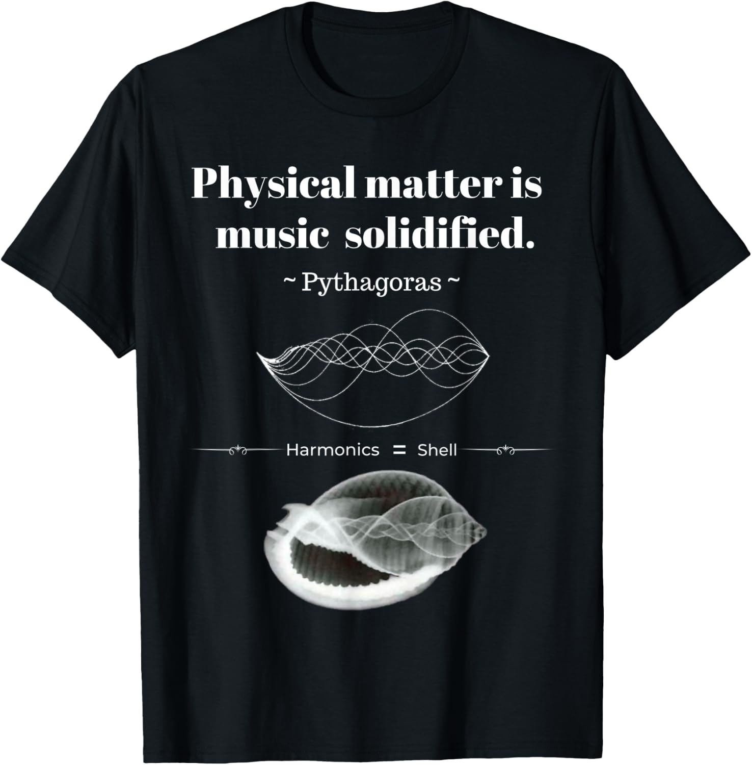 Pythagoras "Physical Matter Is Music Solidified" Logo T-Shirt - T-Shirt | Black