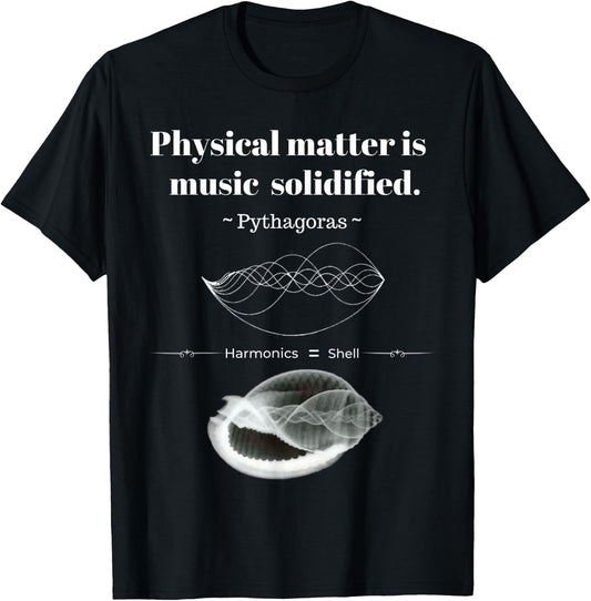 Pythagoras "Physical Matter Is Music Solidified" Logo T-Shirt - T-Shirt | Black