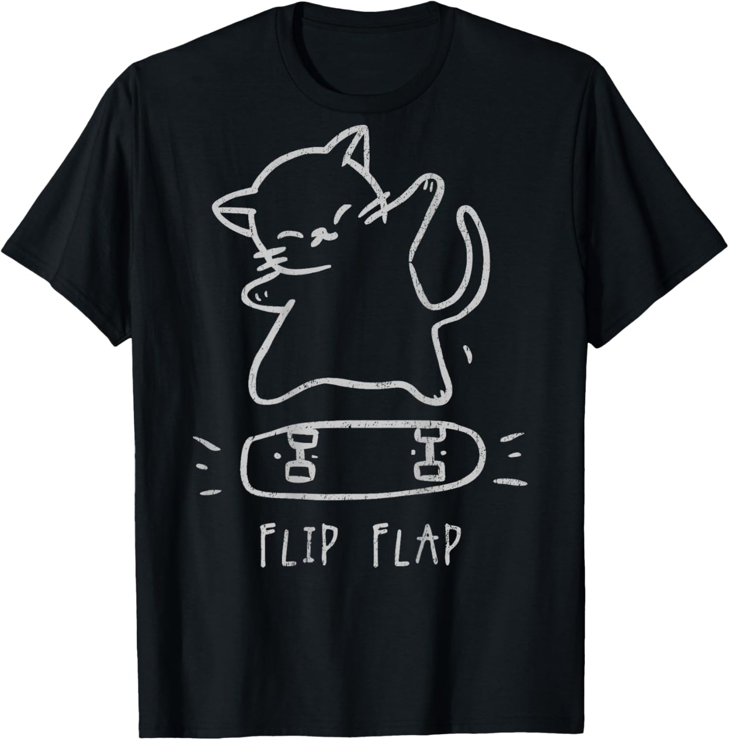 Hip Hop Cat Y2K Retro Vintage Edgy Back Print Streetwear Cat T-Shirt - T-Shirt | Black