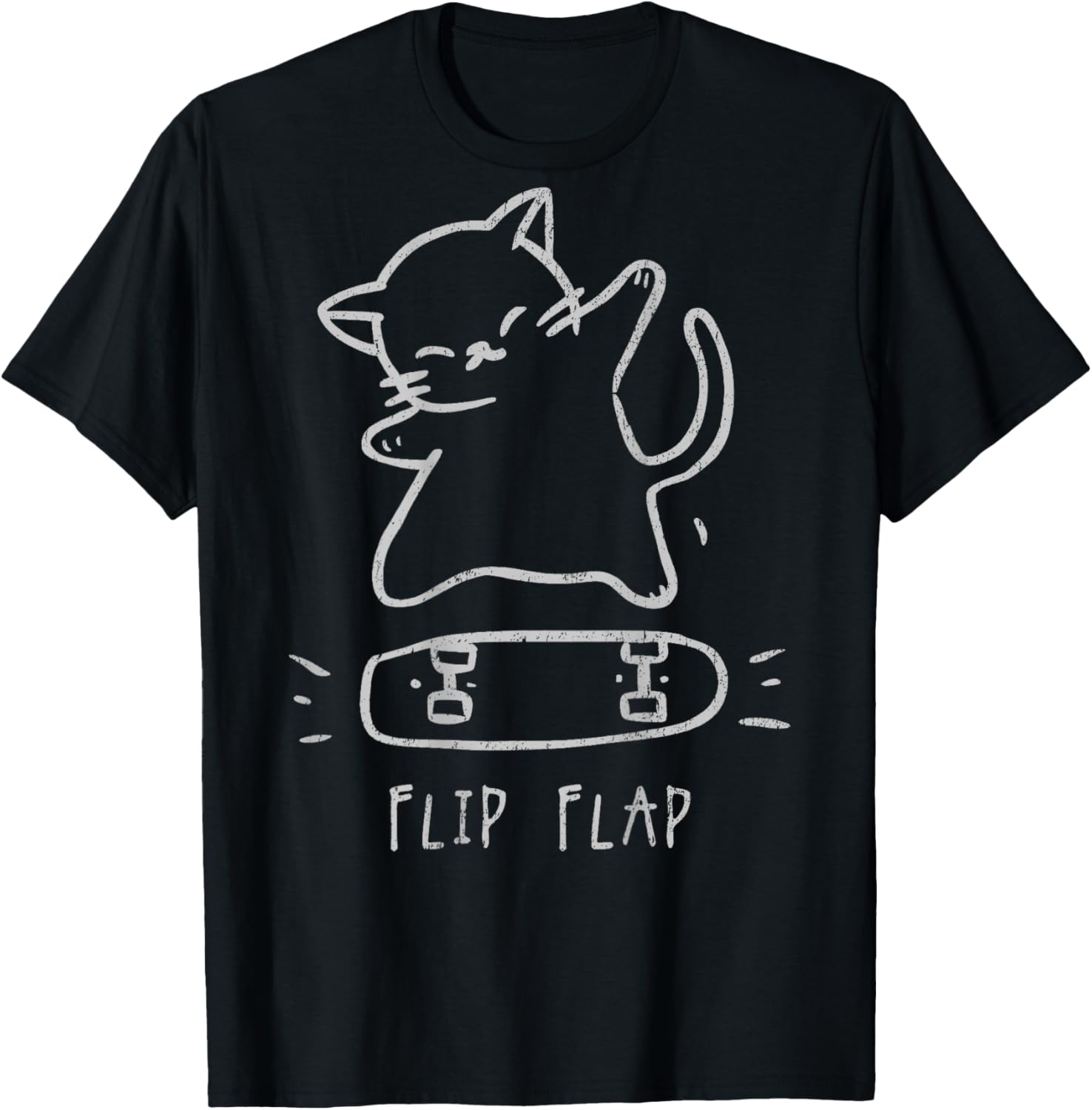 Hip Hop Cat Y2K Retro Vintage Edgy Back Print Streetwear Cat T-Shirt - T-Shirt | Black