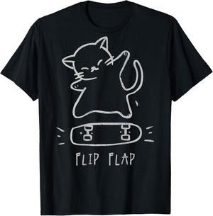Hip Hop Cat Y2K Retro Vintage Edgy Back Print Streetwear Cat T-Shirt - T-Shirt | Black
