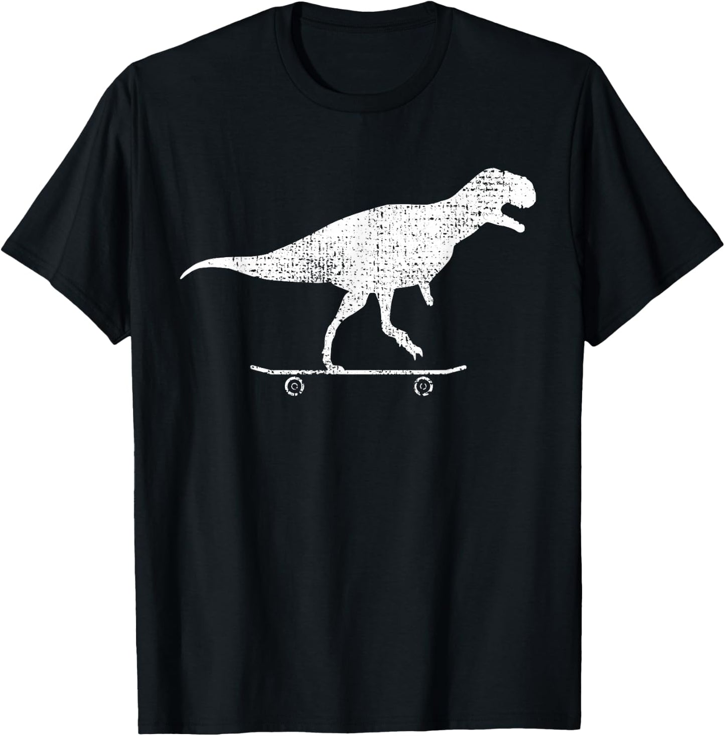 Skateboard Dino Gift Vintage T-Shirt - T-Shirt | Black
