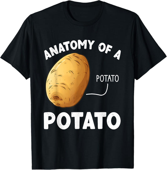 Anatomy Of A Potato, Funny Potato T-Shirt - T-Shirt | Black