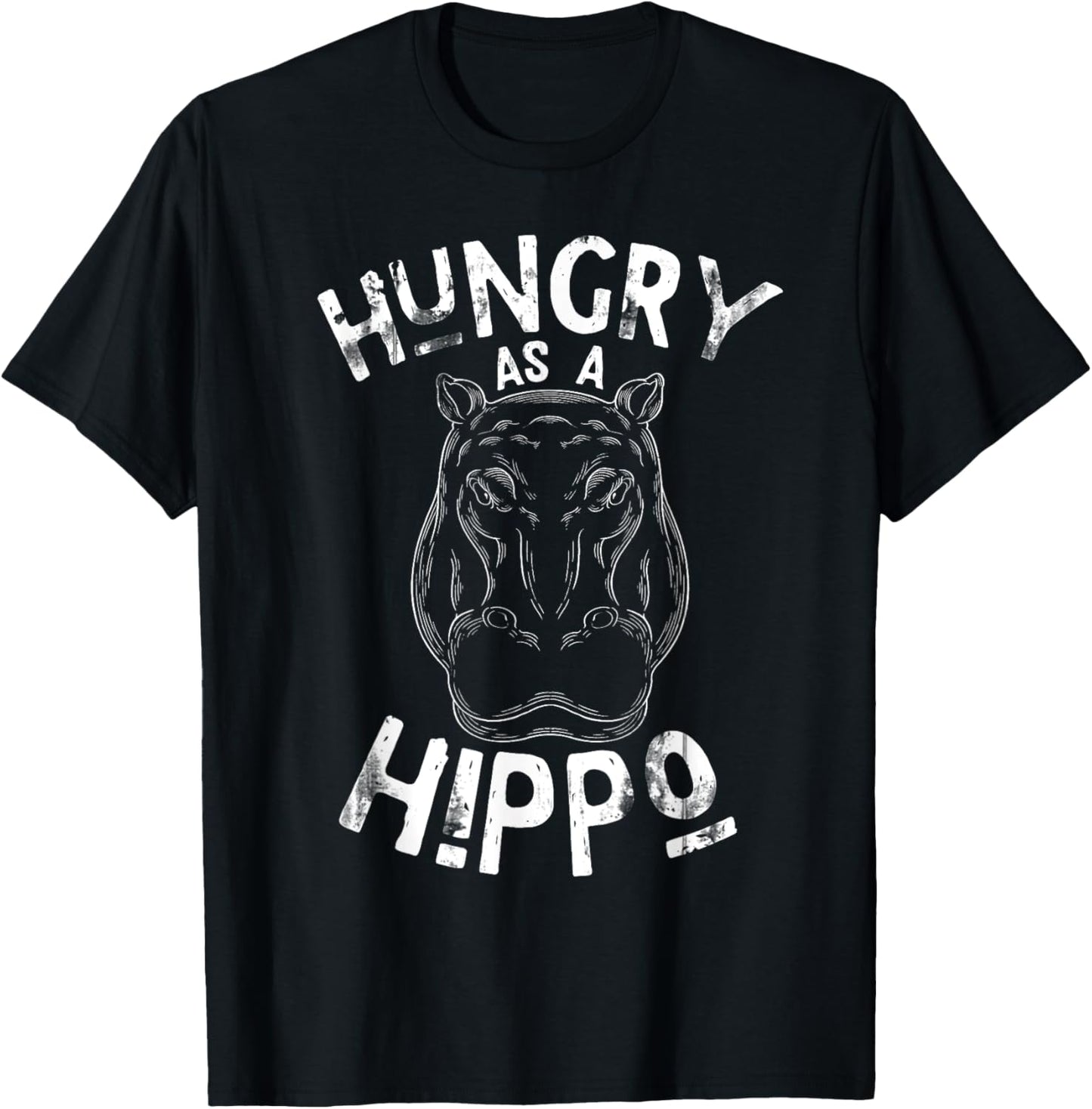 Hungry As A Hippo T-Shirt - T-Shirt | Black