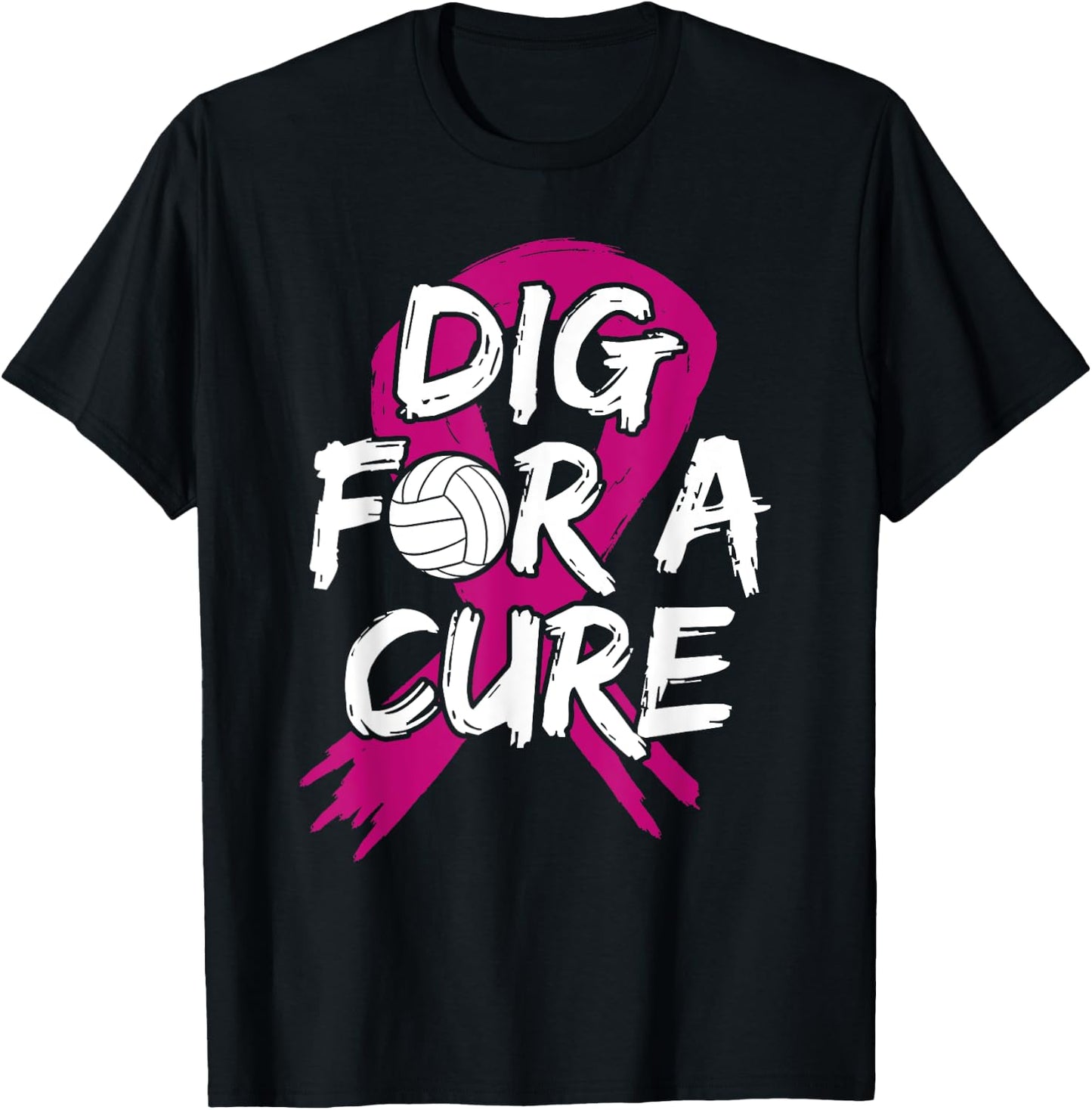 Breast Cancer Volleyball Pink Ribbon Surgery Carcinoma Sport T-Shirt - T-Shirt | Black