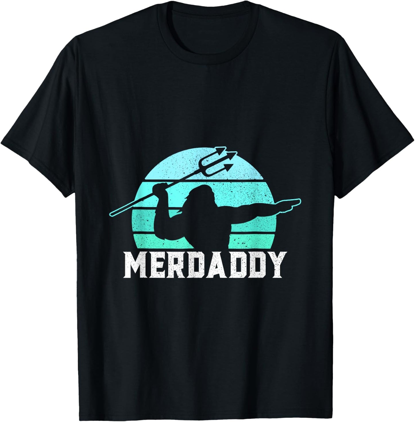 Merdaddy Security Merman Mermaid Daddy Fish Father's Day T-Shirt - T-Shirt | Black