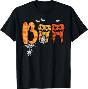 Boo Teeth Funny Dental Halloween Costume Dentist Men Women T-Shirt - T-Shirt | Black