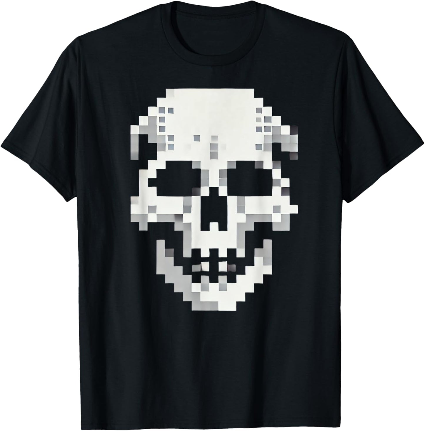Skull for retro gaming and Halloween. Pixel 80s game skull T-Shirt - T-Shirt | Black
