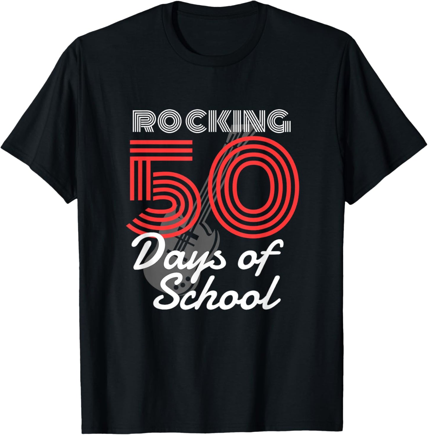 Rockin 50 Days of School 50th Day of School 50 Days Smarter T-Shirt - T-Shirt | Black