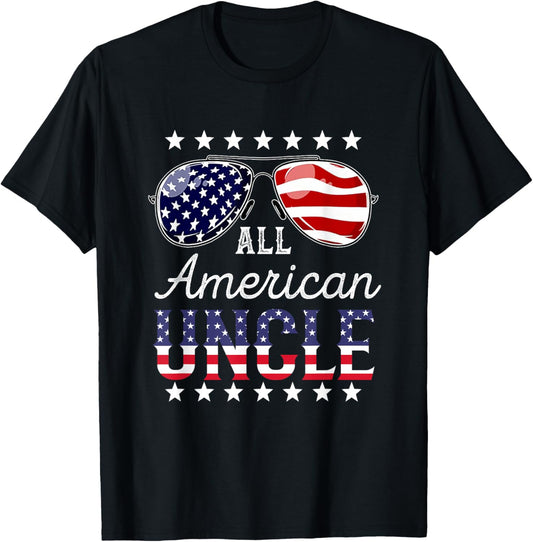 All American Uncle 4th of July Sunglasses Family T-Shirt - T-Shirt | Black
